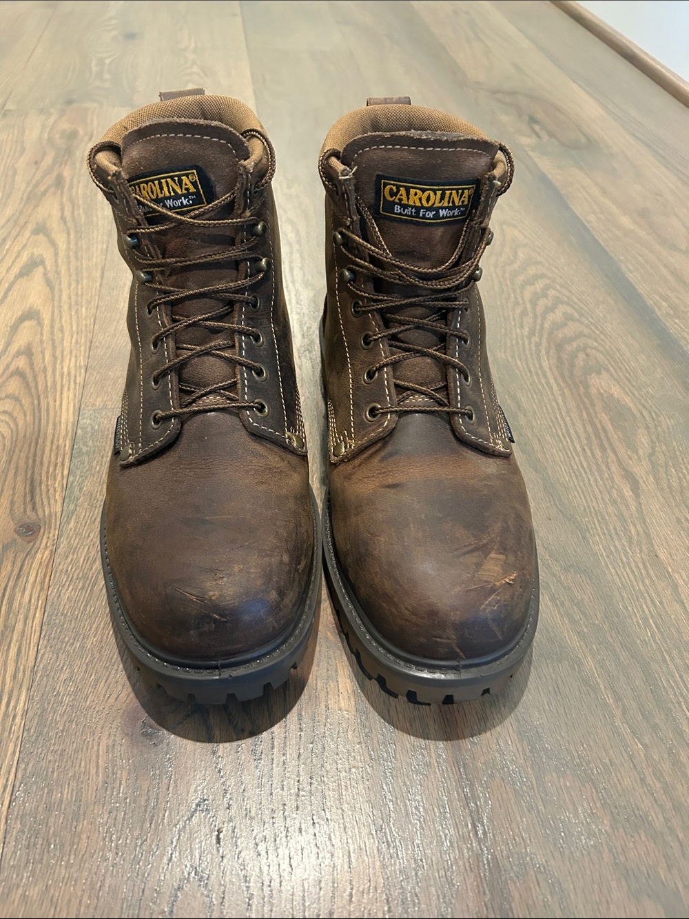 Carolina Men's Brown Work Boots - Durable Lace-Up Safety Boots